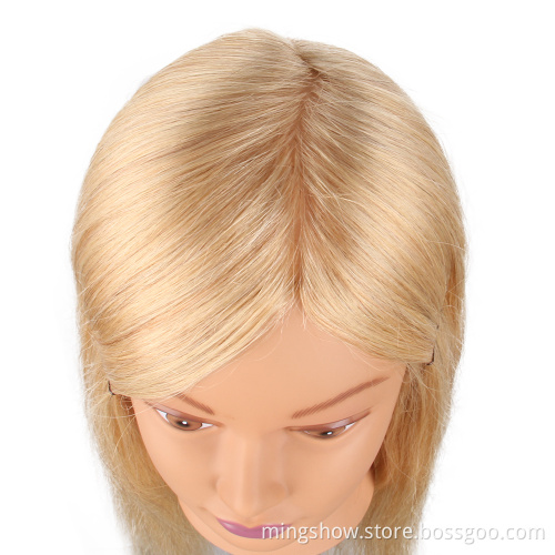 realistic human hair training head blond for hairdressers